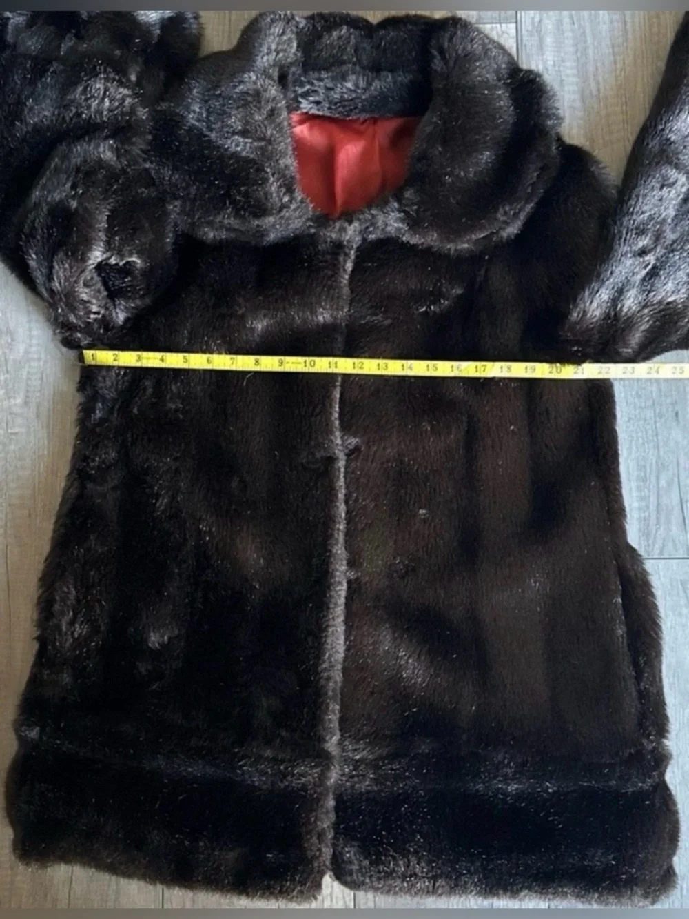 Vintage Sears Fashions Faux Fur Coat Brown Shaggy Mod Glam Womens 12